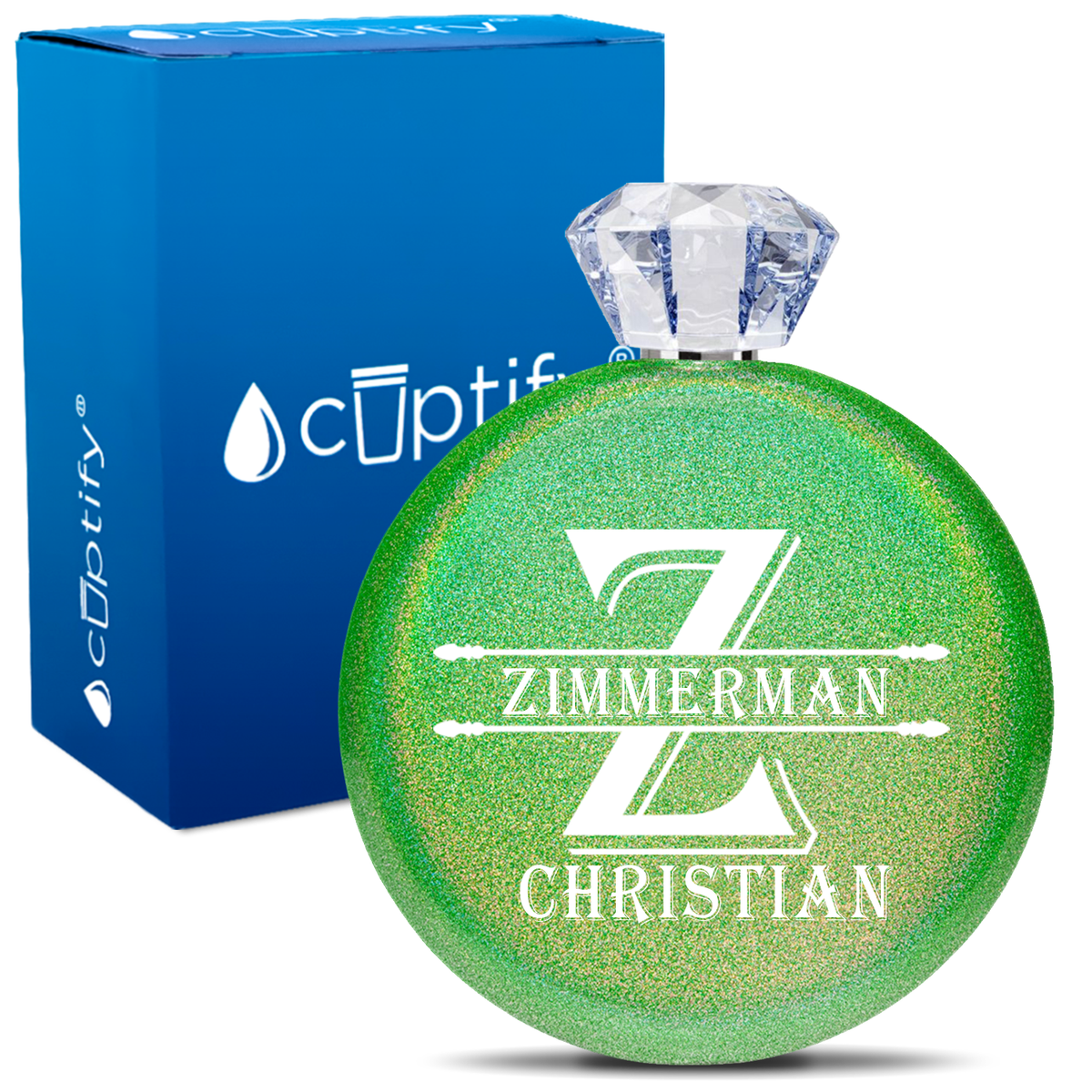 Personalized Initial Block 5oz Jewel Flask