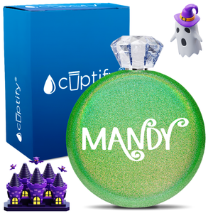 Personalized Curly Spooky Halloween Font 5oz Jewel Flask