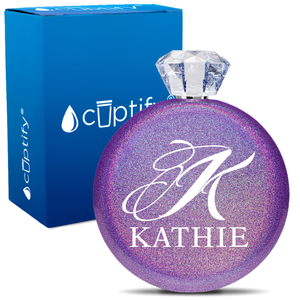 Personalized Script Initial and Name 5oz Jewel Flask