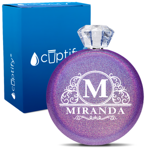 Personalized Elaborate Circle 5oz Jewel Flask