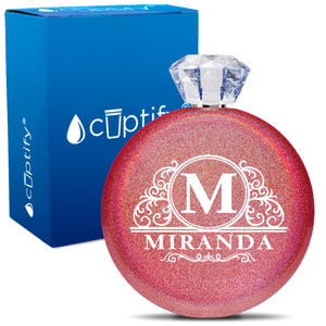 Personalized Elaborate Circle 5oz Jewel Flask