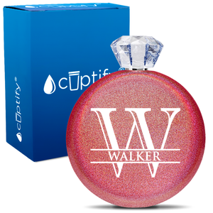 Personalized Split Script 5oz Jewel Flask