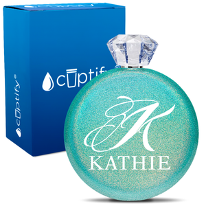 Personalized Script Initial and Name 5oz Jewel Flask