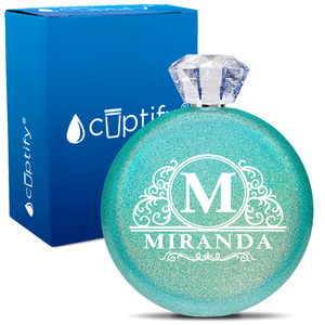 Personalized Elaborate Circle 5oz Jewel Flask