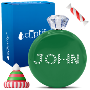 Personalized Candy Canes Christmas Font 5oz Jewel Flask