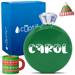 Personalized Frosty Christmas Font 5oz Jewel Flask