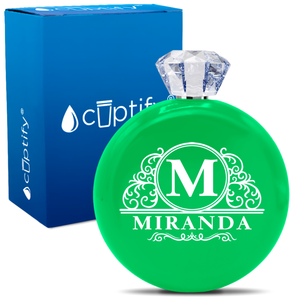 Personalized Elaborate Circle 5oz Jewel Flask