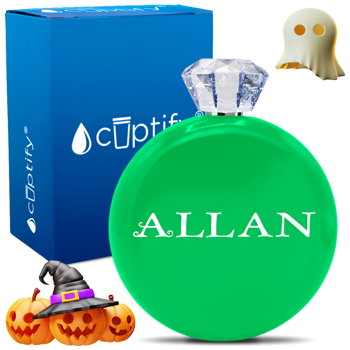 Personalized Eerie Halloween Font 5oz Jewel Flask