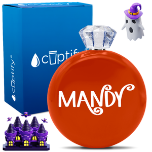 Personalized Curly Spooky Halloween Font 5oz Jewel Flask