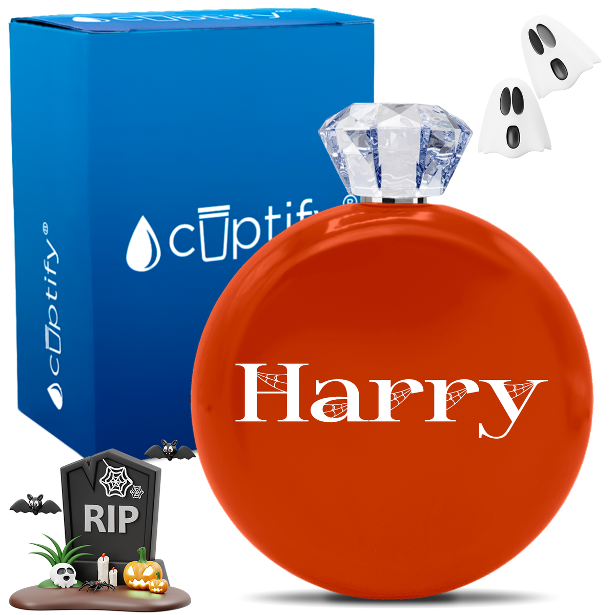 Personalized Wicked Halloween Font 5oz Jewel Flask