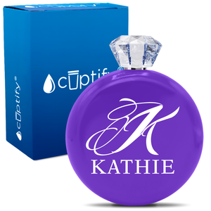 Personalized Script Initial and Name 5oz Jewel Flask