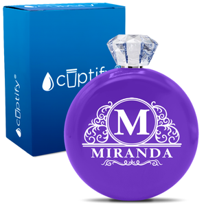 Personalized Elaborate Circle 5oz Jewel Flask