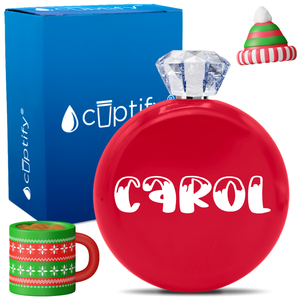 Personalized Frosty Christmas Font 5oz Jewel Flask