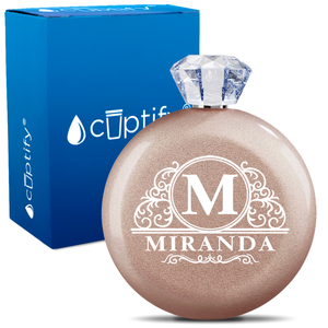 Personalized Elaborate Circle 5oz Jewel Flask