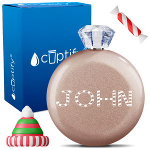 Personalized Candy Canes Christmas Font 5oz Jewel Flask