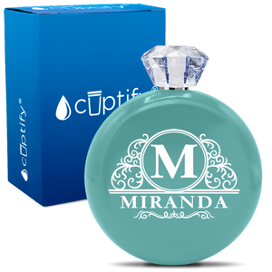 Personalized Elaborate Circle 5oz Jewel Flask