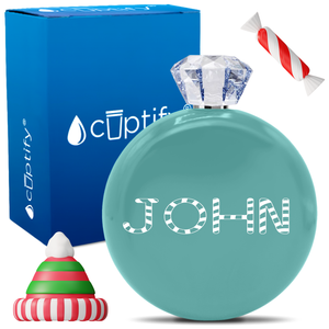 Personalized Candy Canes Christmas Font 5oz Jewel Flask