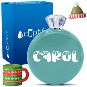 Personalized Frosty Christmas Font 5oz Jewel Flask