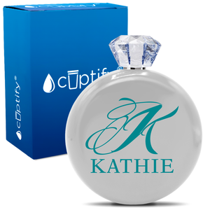 Personalized Script Initial and Name 5oz Jewel Flask