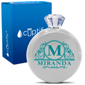 Personalized Elaborate Circle 5oz Jewel Flask