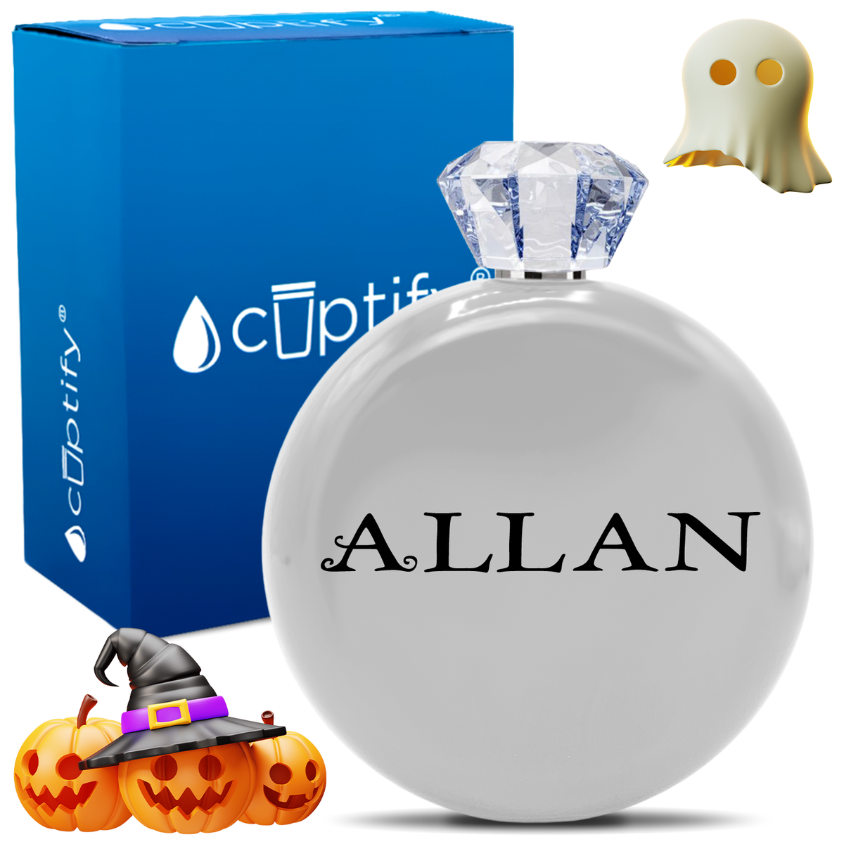 Personalized Eerie Halloween Font 5oz Jewel Flask