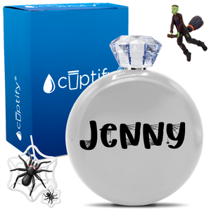 Personalized Spooky Halloween Font 5oz Jewel Flask