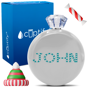 Personalized Candy Canes Christmas Font 5oz Jewel Flask