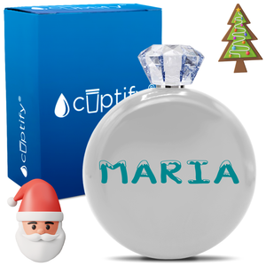 Personalized Snowy Christmas Font 5oz Jewel Flask