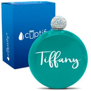 Personalized Tiffany Style 5oz Rhinestone Flask