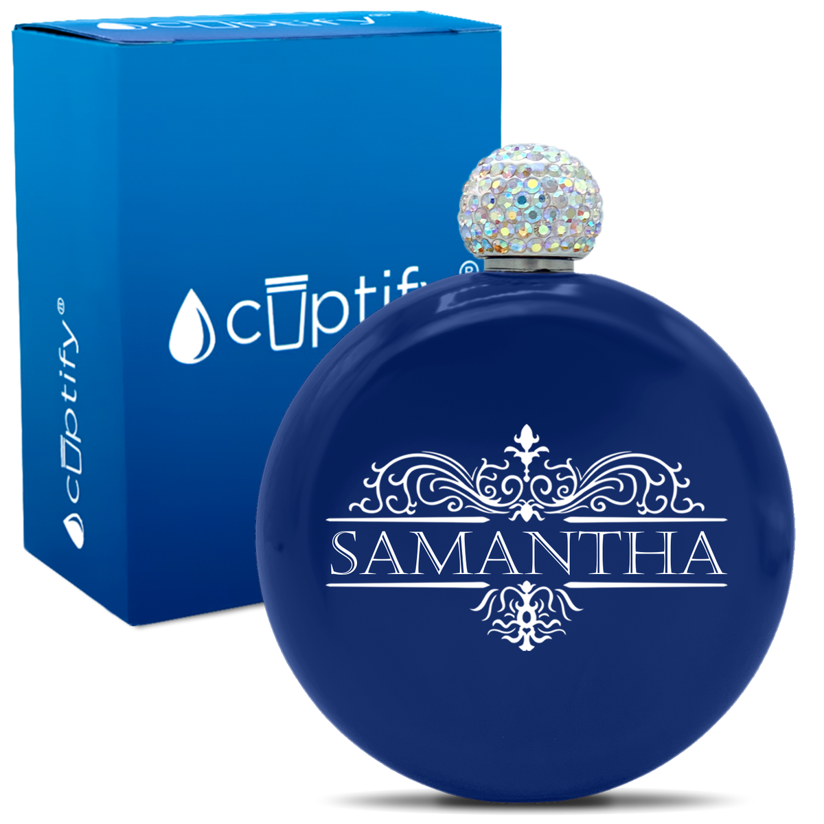 Personalized Vestige Design 5oz Rhinestone Flask