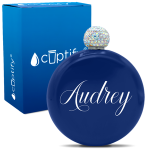 Personalized Audrey Style 5oz Rhinestone Flask