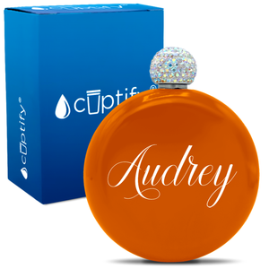 Personalized Audrey Style 5oz Rhinestone Flask