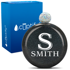 Personalized Monogram Initial and Name 5oz Rhinestone Flask