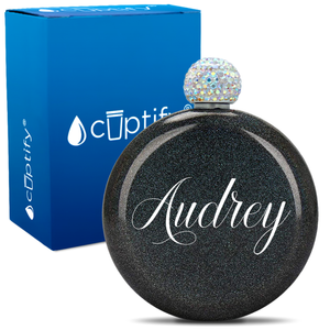 Personalized Audrey Style 5oz Rhinestone Flask