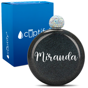 Personalized Miranda Style 5oz Rhinestone Flask