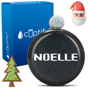 Personalized Claus Christmas Font 5oz Rhinestone Flask