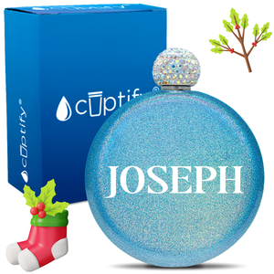 Personalized Merry Christmas Font 5oz Rhinestone Flask