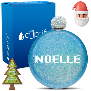 Personalized Claus Christmas Font 5oz Rhinestone Flask