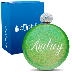 Personalized Audrey Style 5oz Rhinestone Flask