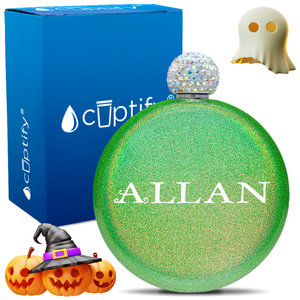 Personalized Eerie Halloween Font 5oz Rhinestone Flask