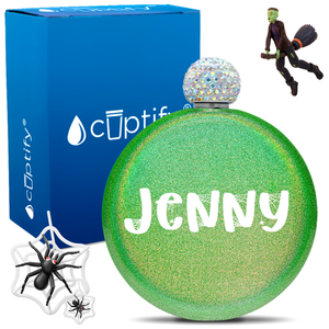 Personalized Spooky Halloween Font 5oz Rhinestone Flask