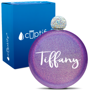 Personalized Tiffany Style 5oz Rhinestone Flask