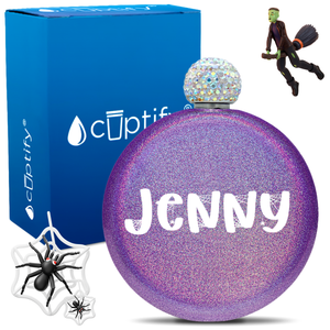 Personalized Spooky Halloween Font 5oz Rhinestone Flask