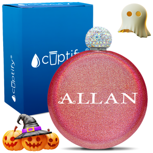 Personalized Eerie Halloween Font 5oz Rhinestone Flask