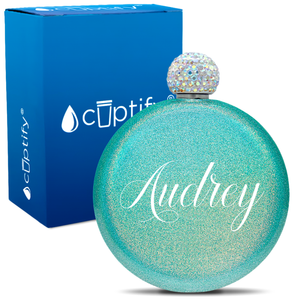 Personalized Audrey Style 5oz Rhinestone Flask