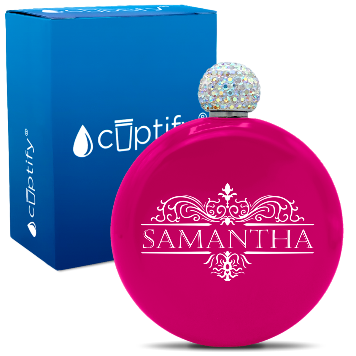 Personalized Vestige Design 5oz Rhinestone Flask