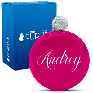 Personalized Audrey Style 5oz Rhinestone Flask