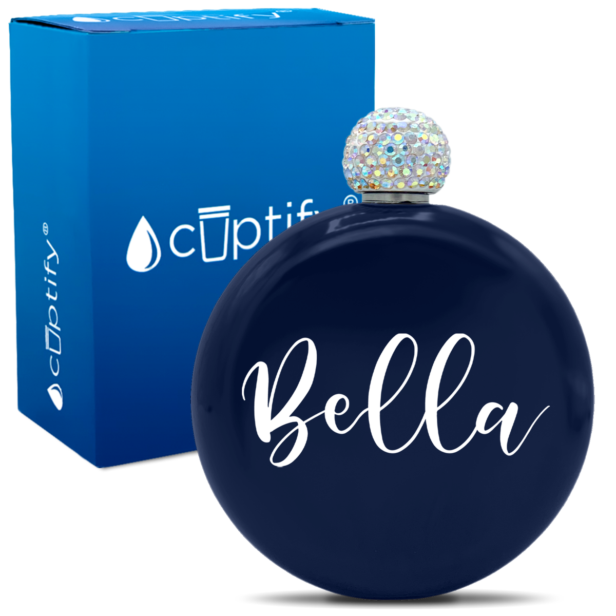 Personalized Bella Style 5oz Rhinestone Flask