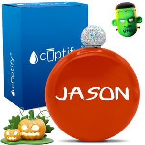 Personalized Scary Halloween Font 5oz Rhinestone Flask