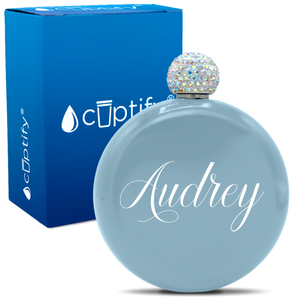 Personalized Audrey Style 5oz Rhinestone Flask